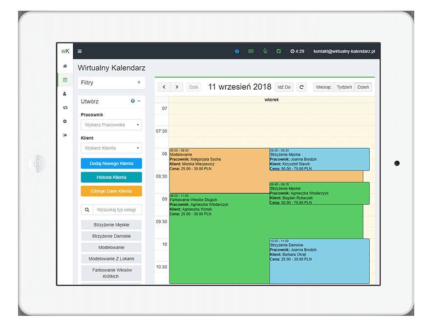 Wirtualny kalendarz - zarządzanie biznesem